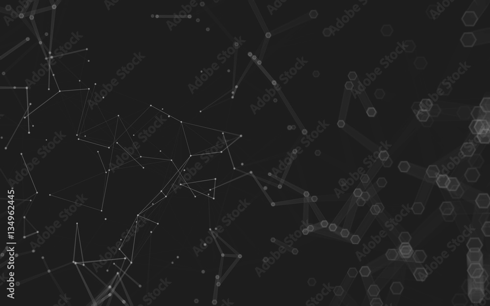 Fototapeta premium Abstract polygonal space low poly dark background, 3d rendering