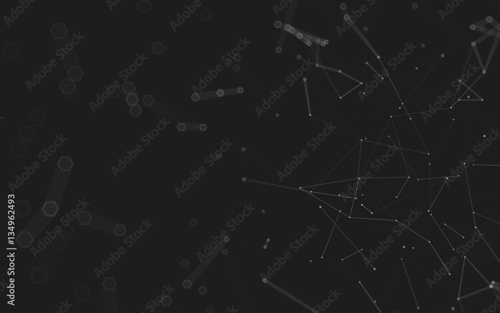 Fototapeta premium Abstract polygonal space low poly dark background, 3d rendering