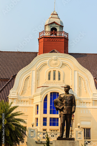 The brass statue of King Chulalongkorn (Rama V) at Phra Ramratch photo