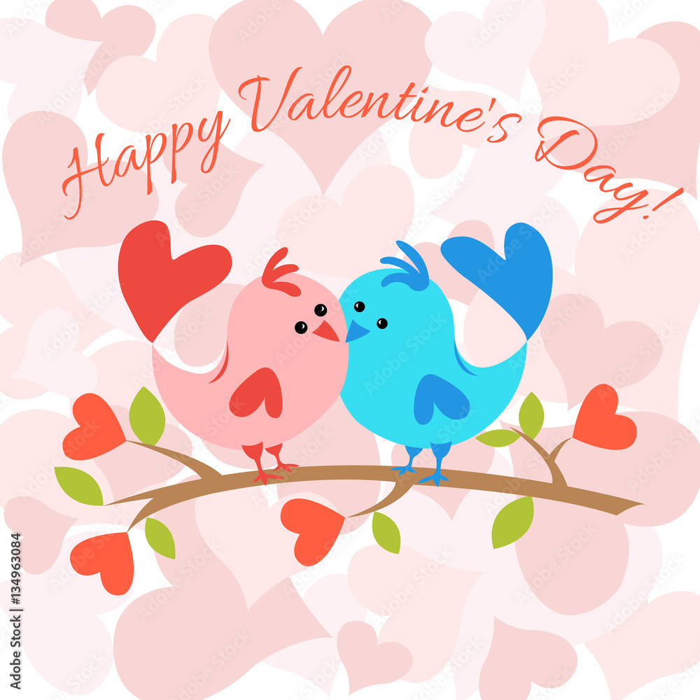 Card, banner Happy Valentines. Card, banner Happy Valentines.