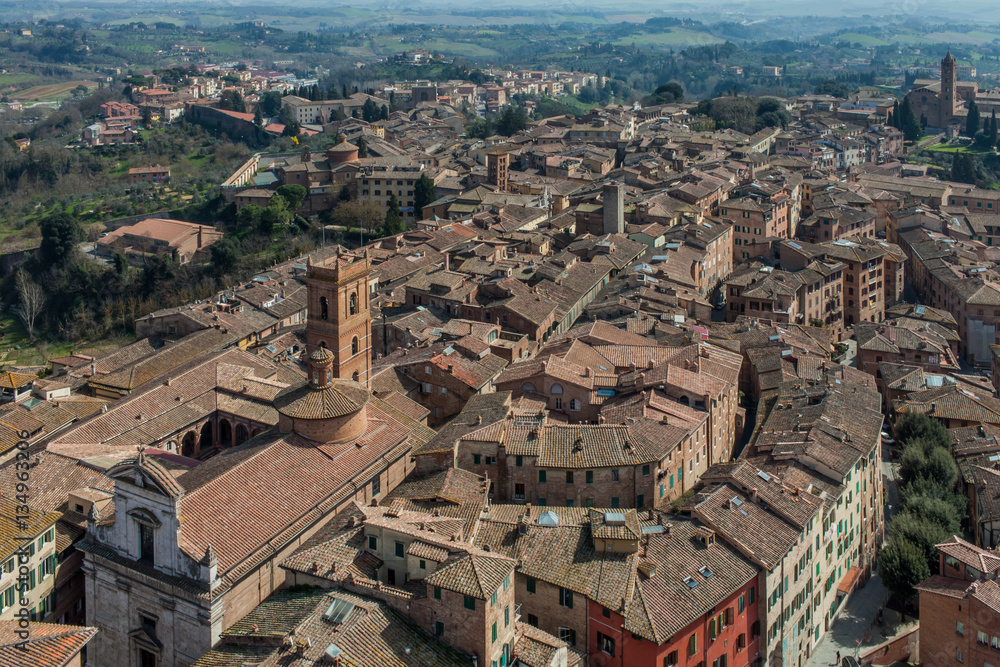 Siena Roofs View From Mangia Tower
