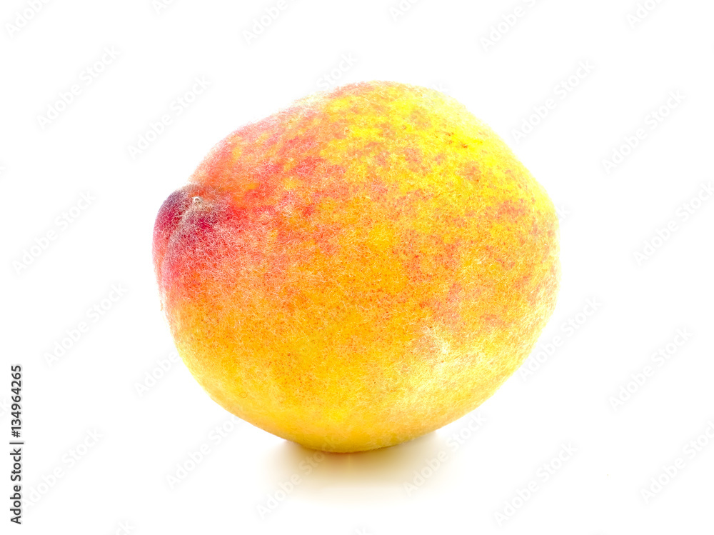 Peach on white background. Peach on white background.