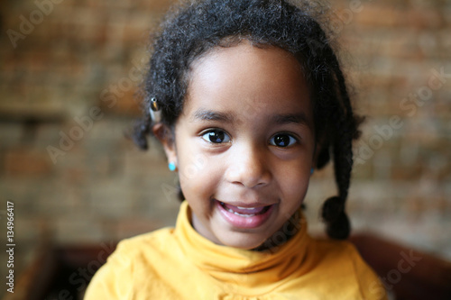 Cute little African American girl.
