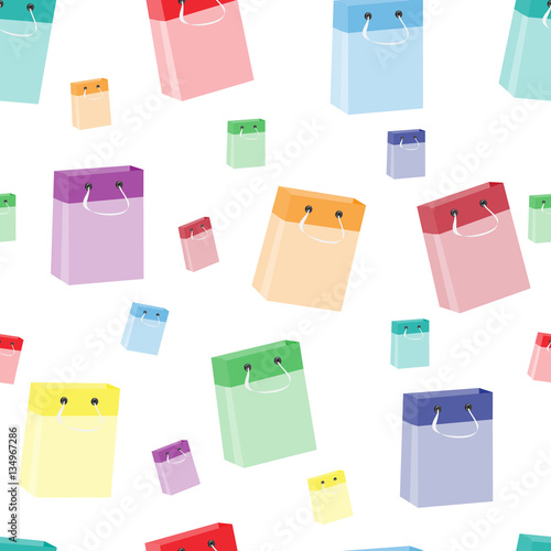 Seamless pattern from packages for purchases