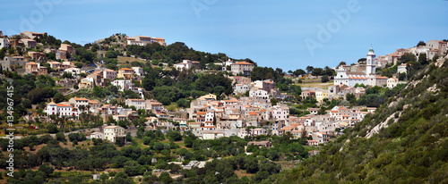 Panoramic view of Corbara Village in Corsica Island © sasha64f