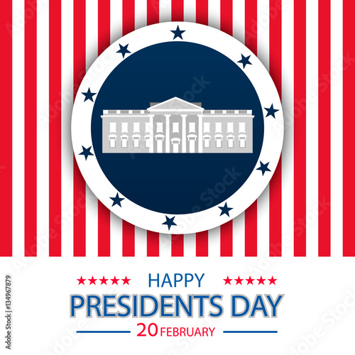 Presidents day background. The White house . Vector illustration.