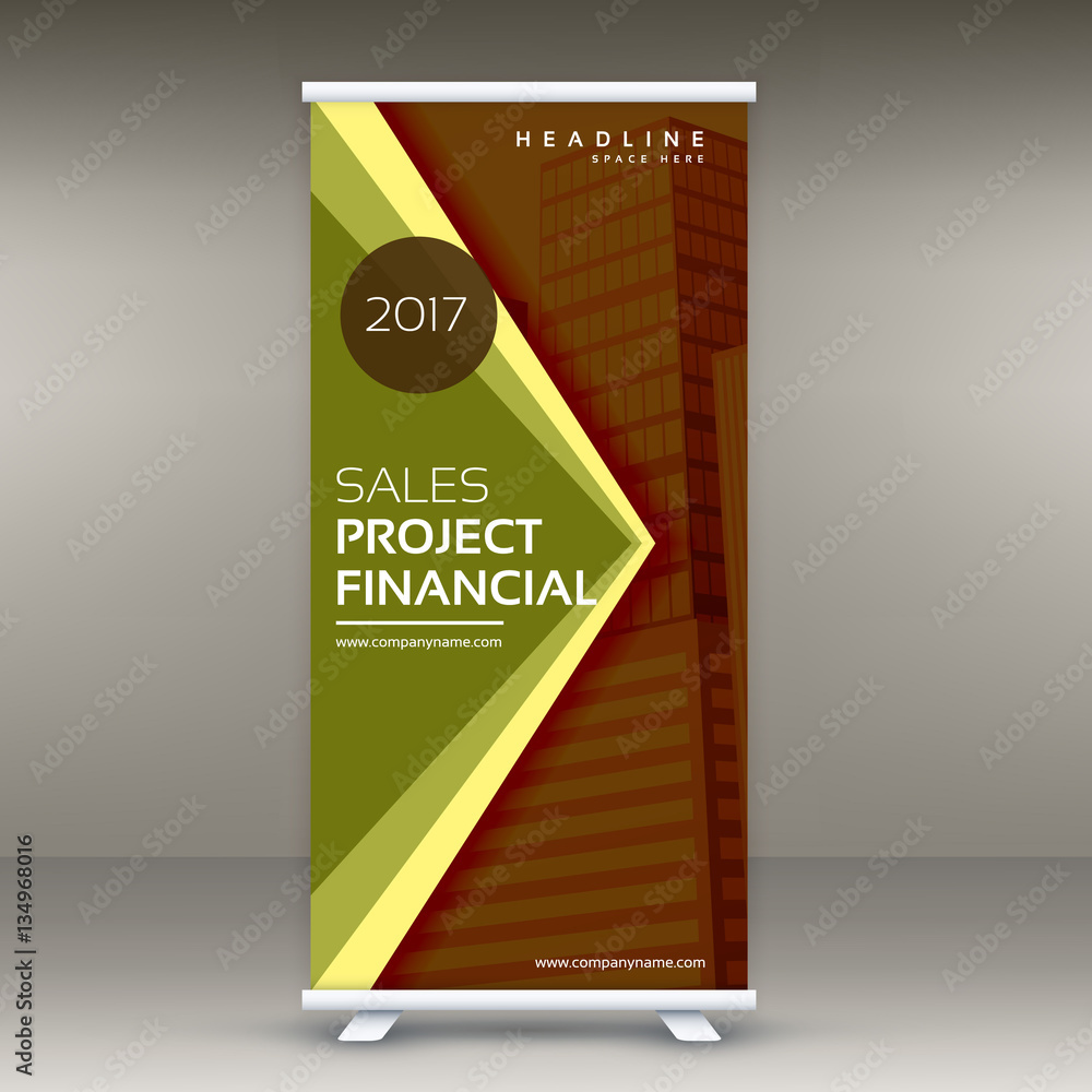Fototapeta premium abstract business roll up banner template in retro colors