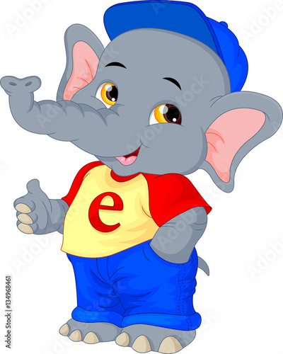 cute elephant cartoon thumbs up