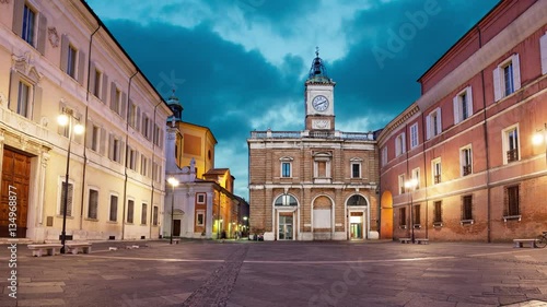 Piazza del Popolo in the evening, Ravenna (static image with animated sky)
 photo