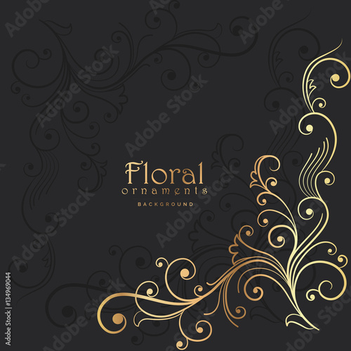 dark background with golden floral element