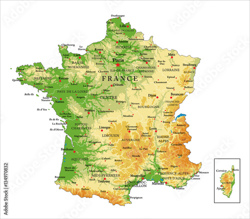 France physical map