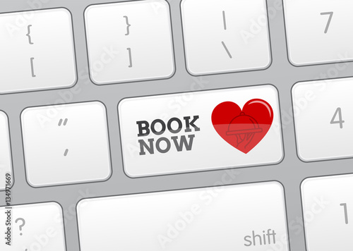 Keyboard button valentine's day restaurant booking