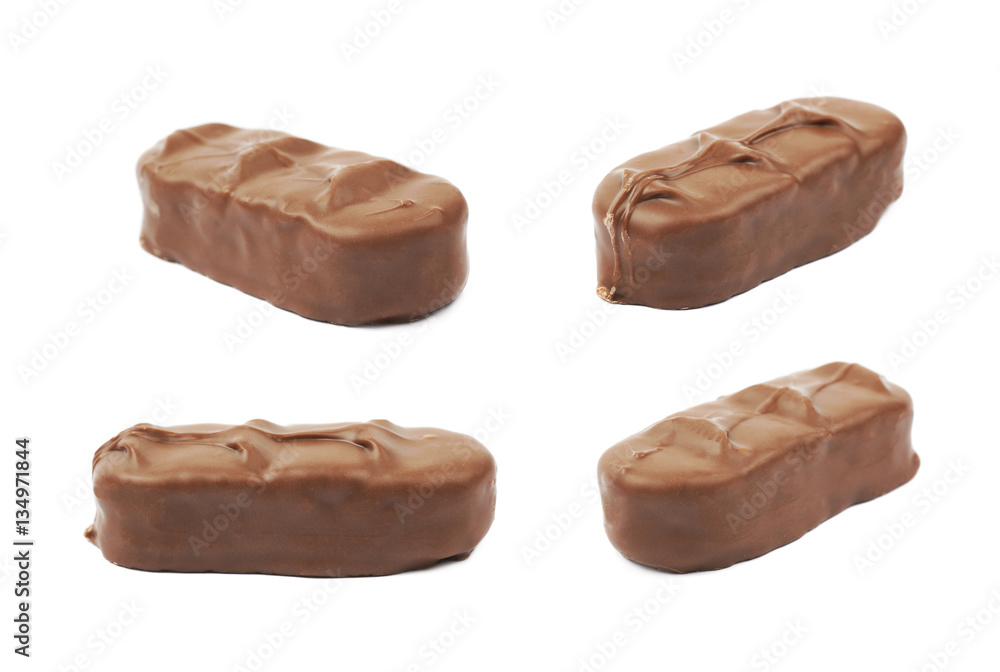 Coconut filled chocolate bar isolated Coconut filled chocolate bar isolated