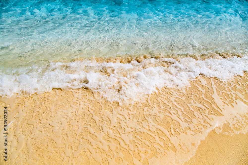 Soft wave at tropical sand beach island, Maldives Soft wave at tropical sand beach island, Maldives
