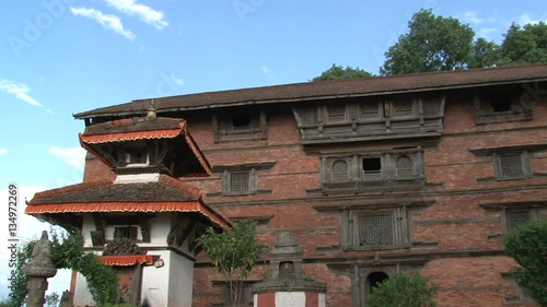Pan of the temple within Nuwakot Durbar Square in Nepal photo