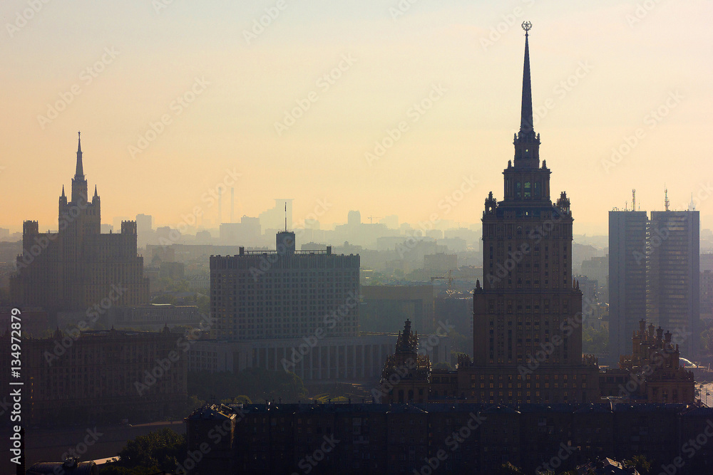 Obraz premium View of the city from a tall building