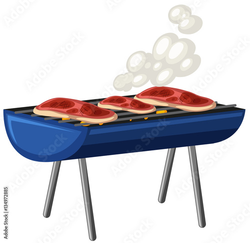 Barbecue steak on grill