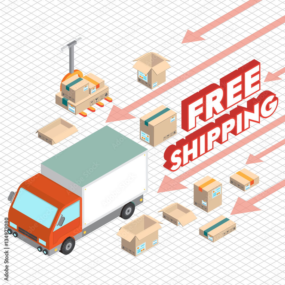 illustration of info graphic delivery car concept in isometric 3d graphic illustration of info graphic delivery car concept in isometric 3d graphic