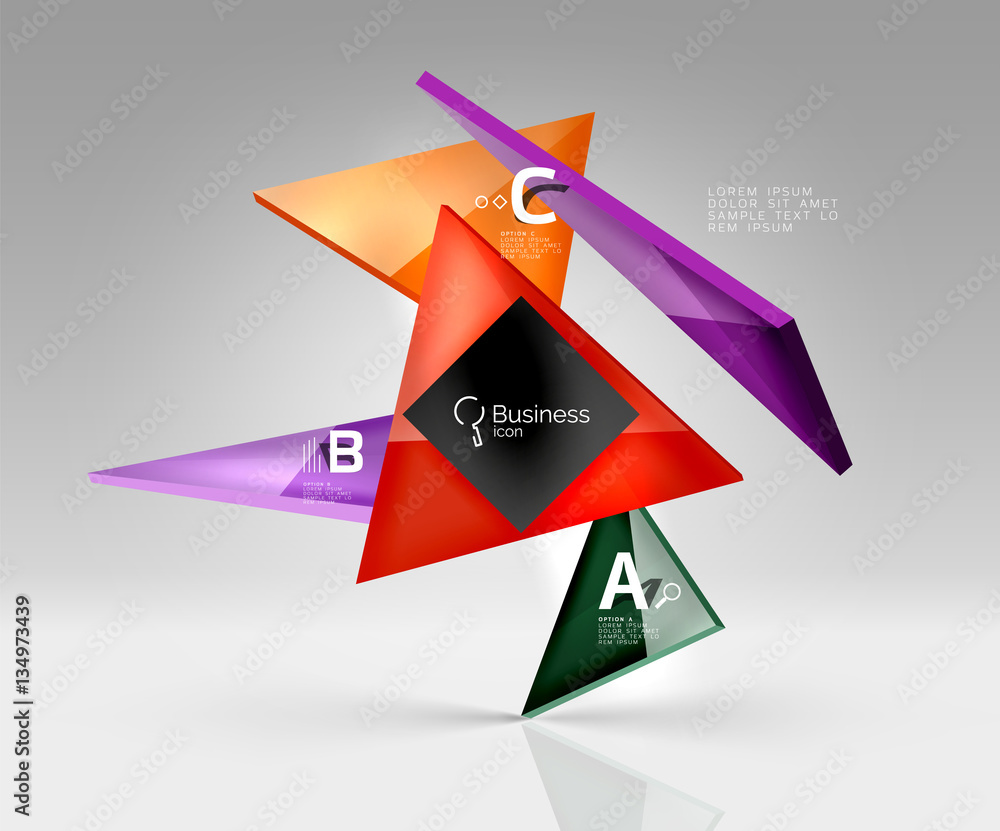 Triangle layout business template, infographic background Triangle layout business template, infographic background