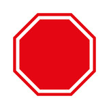 Blank Stop Sign Red Icon vector Illustration