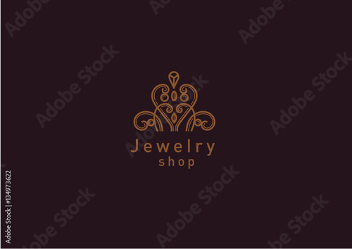 Line logo, a diamond in a frame, for jewelery shop