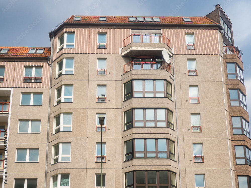 Old gdr building facade in east berlin