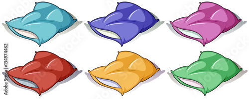 Pillows in six different colors