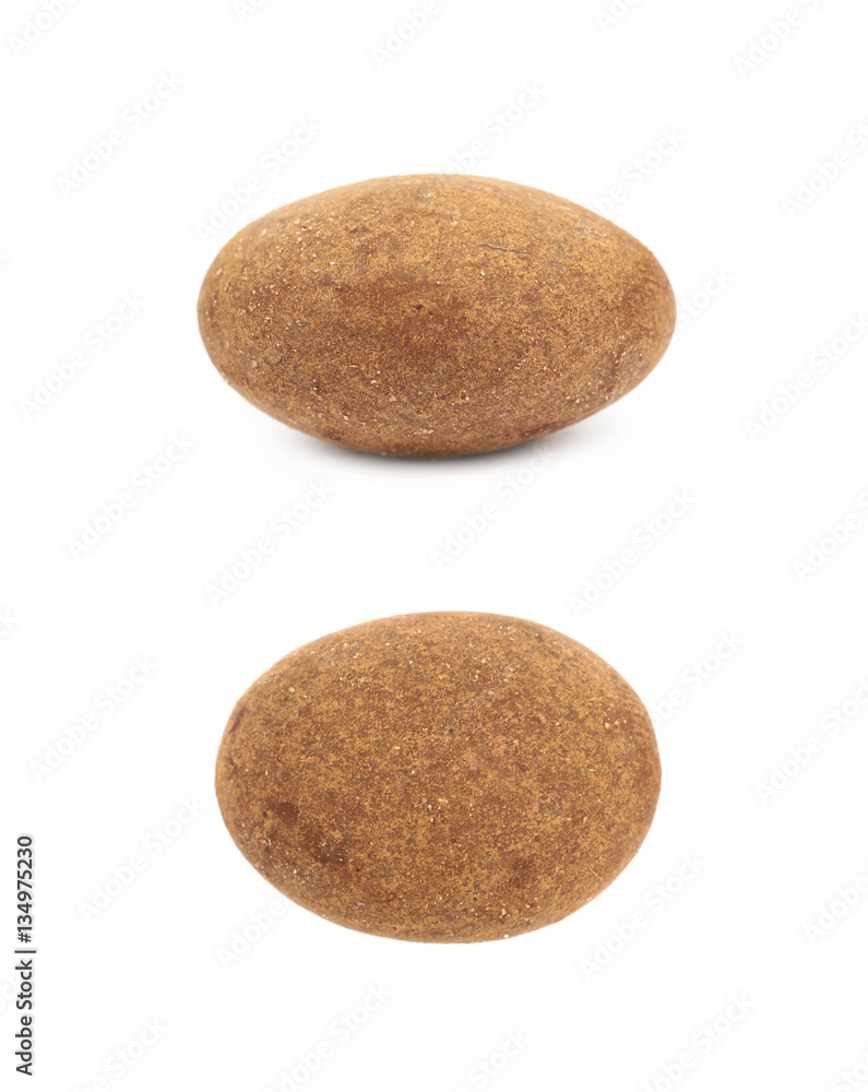 Chocolate coated almond nut isolated Chocolate coated almond nut isolated
