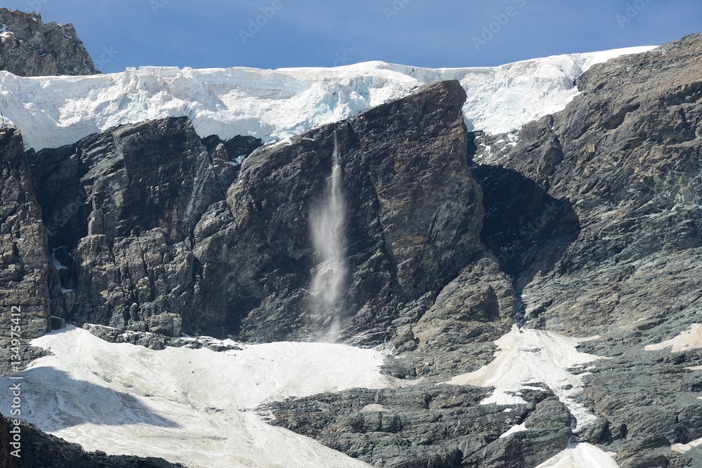 Avalanche from a Glacier, Aosta Valley, Italy
