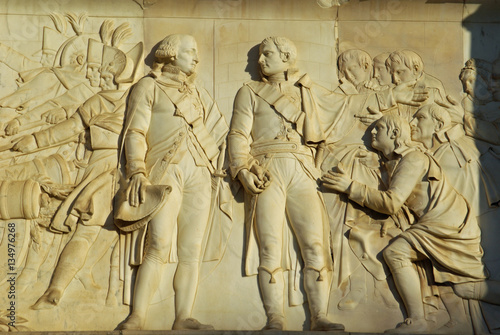 L'entrée de l'armée française à Munich sur l'arc de triomphe du Carrousel à Paris photo