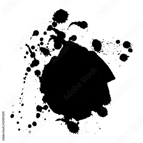 Abstract black ink blot background.