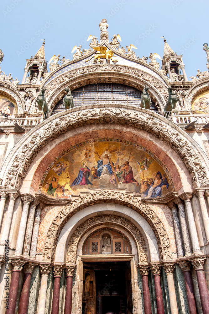 Detail shot of Saint Marks Basilica Venice Italy