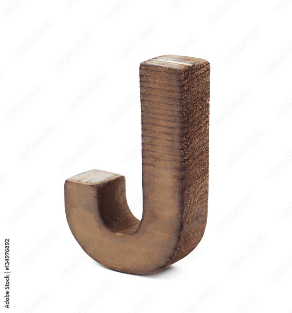Single sawn wooden letter isolated Single sawn wooden letter isolated