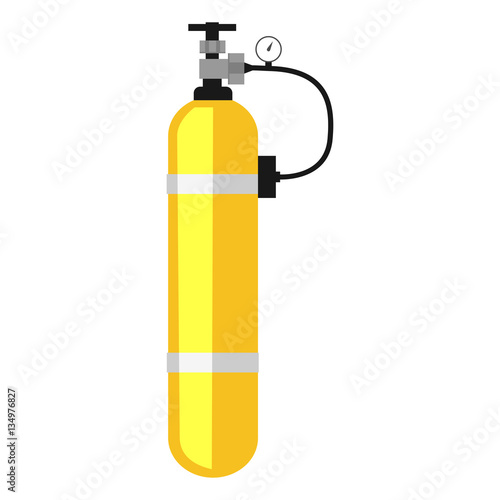 icon oxygen cylinder, flat design, vector image