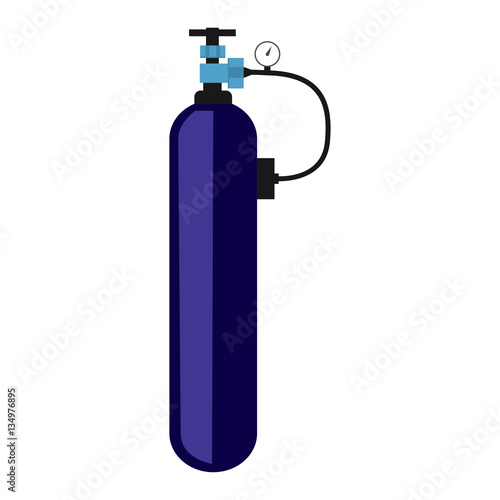 icon oxygen cylinder, flat design, vector image
