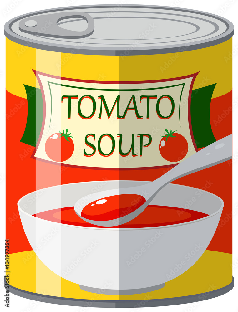 Tomato soup in can