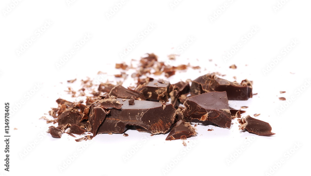 chocolate bars and chopped isolated on white chocolate bars and chopped isolated on white