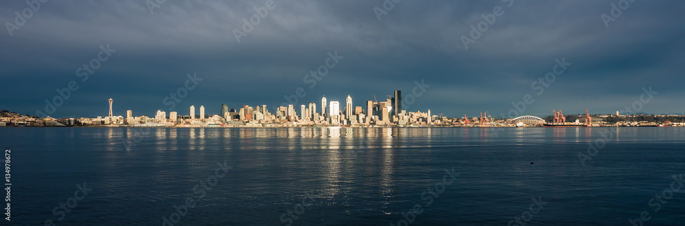 Seattle Skyline Reflections Panorama