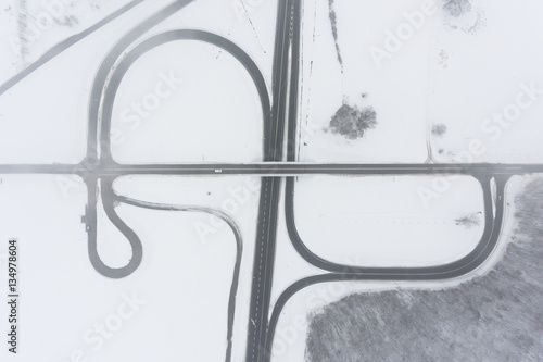 The road junction from above