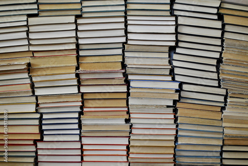 many old shabby different books