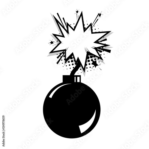 Blank bomb comic speech cloud bubble