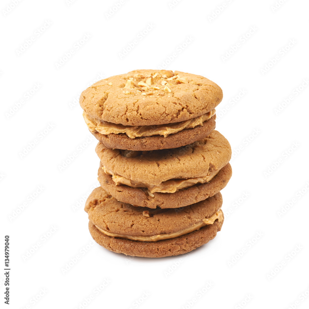 Peanut butter homemade cookie isolated Peanut butter homemade cookie isolated