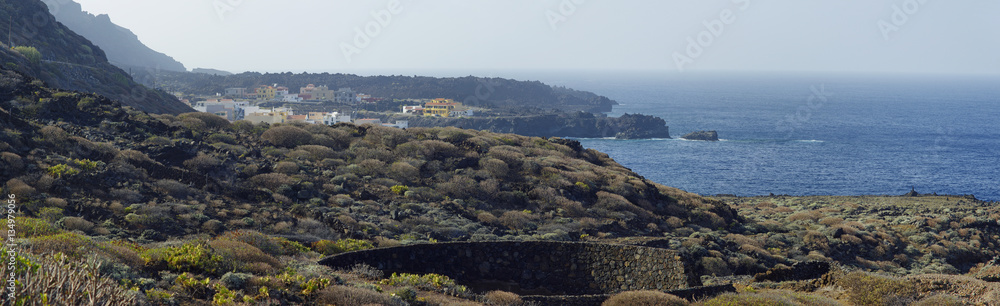 The wonderful landscape from Mirador de Isora, El Hierro island. Spain