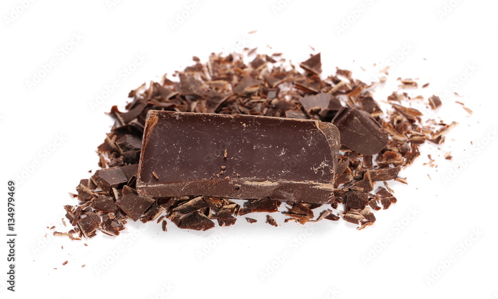 chocolate bars chopped isolated on white chocolate bars chopped isolated on white