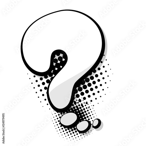 Blank template comic text speech question bubble halftone dot background style pop art. Dialog empty space. Creative composition idea conversation comics book sketch explosion sudden burst bomb