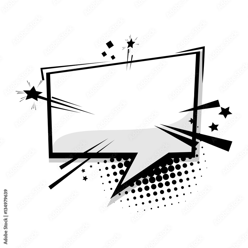 Blank template comic text speech square cloud bubble. Dialog empty box ...
