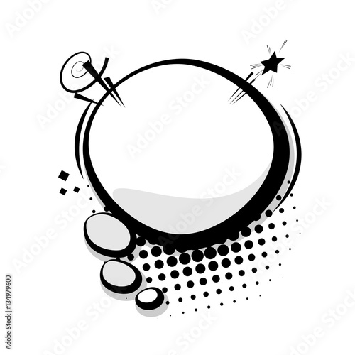 Halftone dot background style pop art. Comics book sketch explosion sudden burst bomb. Blank template comic text speech round bubble. Dialog empty box space. Creative idea conversation.