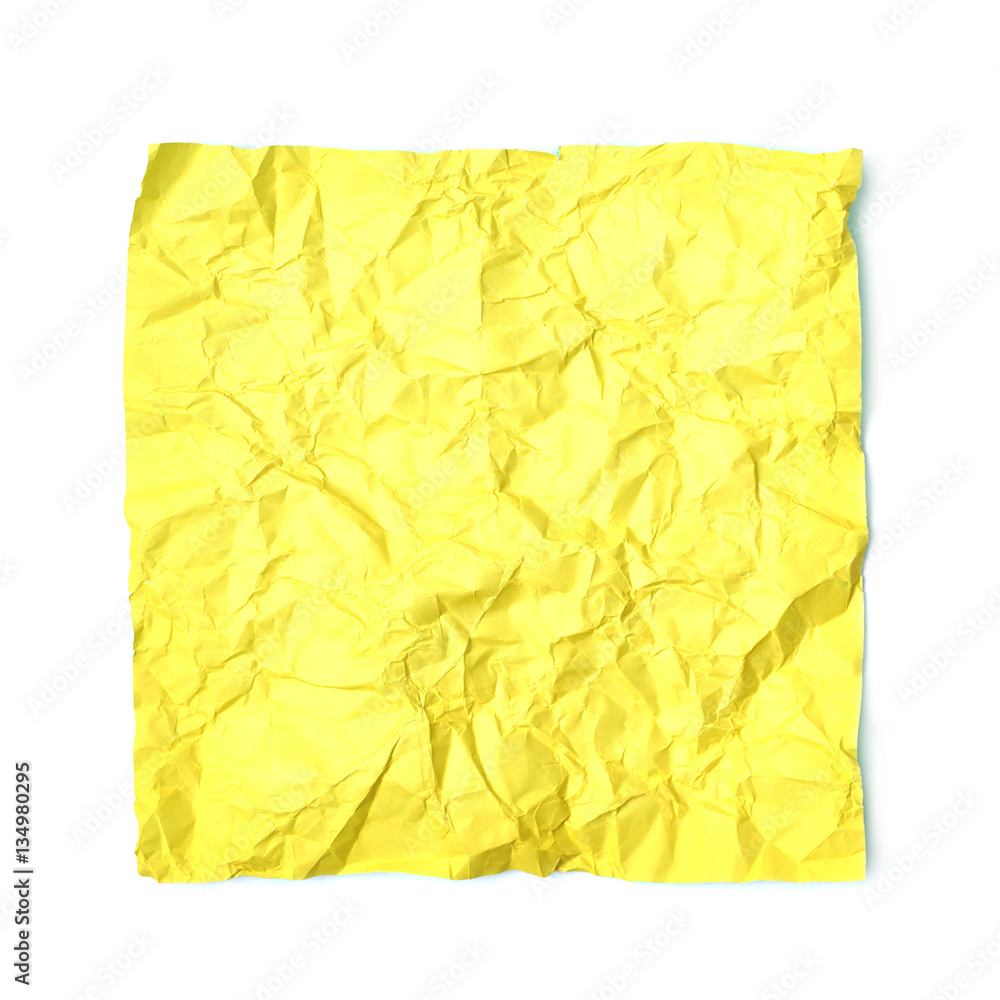 Fototapeta premium Single crumpled paper sheet isolated