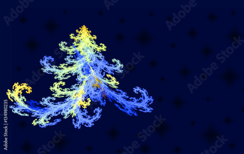 fractal Christmas tree on purple