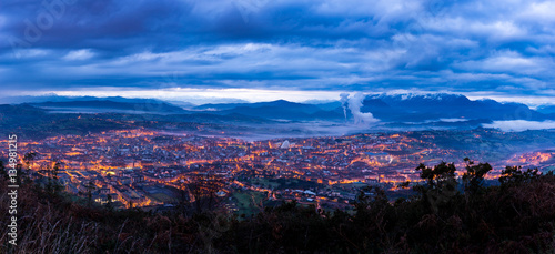 Sunrise  view of the city of Oviedo © cineuno